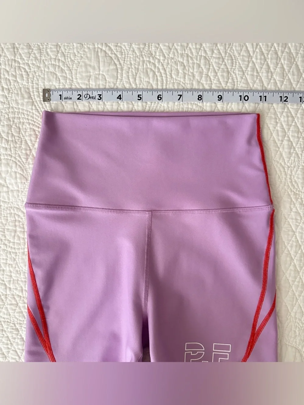 P.E Nation Lavender 5” Bike Shorts with Red Contrast Trim